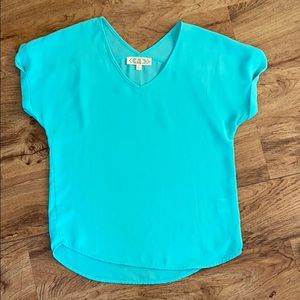 Turquoise Chiffon Blouse